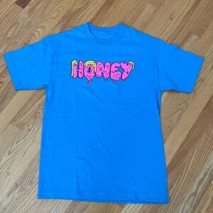 Honey Brand Co T shirt Blue Graphic Tee Blue size medium
